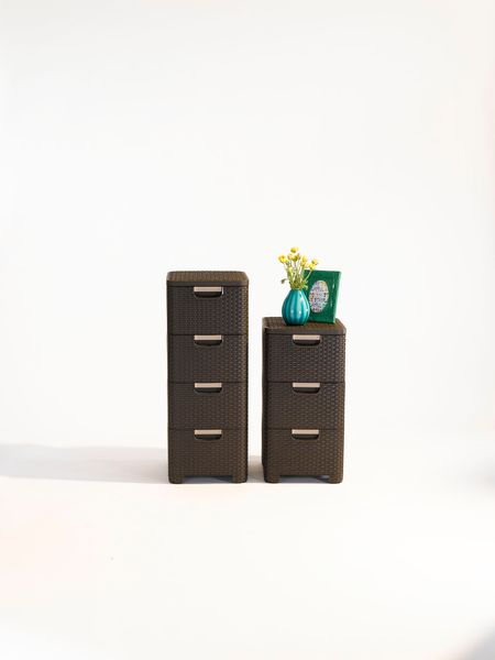 Curver Regał Szafka Komoda Z 4 Szufladami Brązowa zdjęcie 3