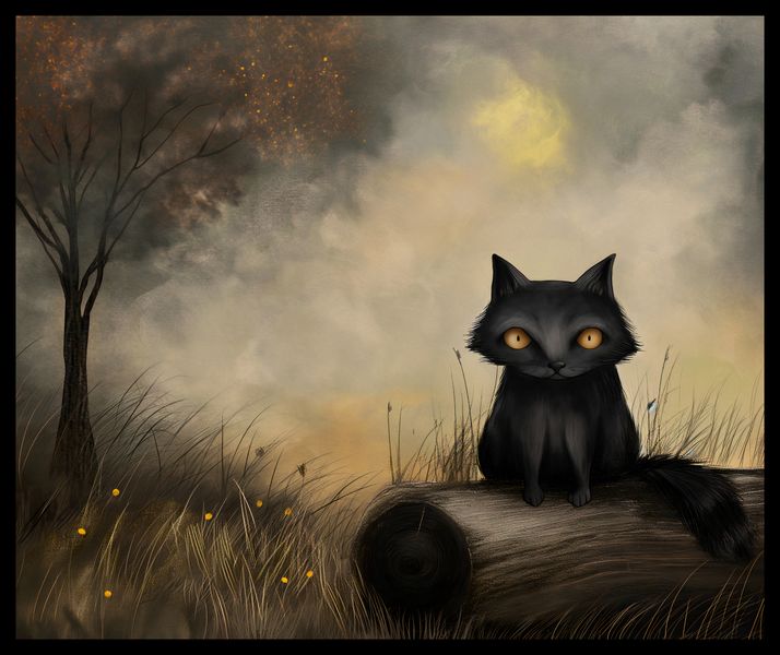 Plakat 60x50cm Czarny Kot zdjęcie 2