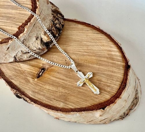 SREBRNY ZESTAW KOMUNIJNY ŁAŃCUSZEK I KRZYŻYK PREZENT DLA CHŁOPCA NA KOMUNIĘ na Arena.pl