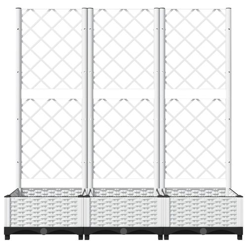 Donica ogrodowa z kratką, biała, 120x40x121,5 cm, PP na Arena.pl