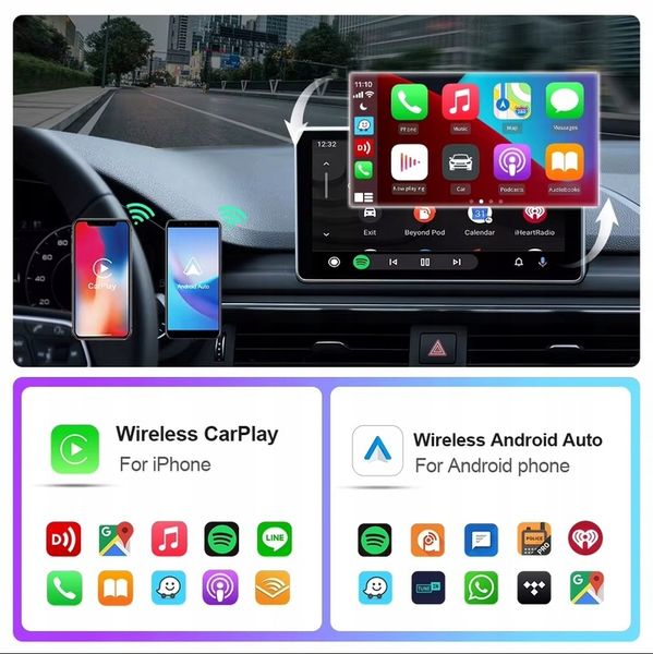 ADAPTER BEZPRZEWODOWY CARPLAY CAR PLAY ANDROID AUTO 2w1 BLUETOOTH iOS zdjęcie 10