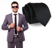 krawat 8 cm t-01 black b.rabatu