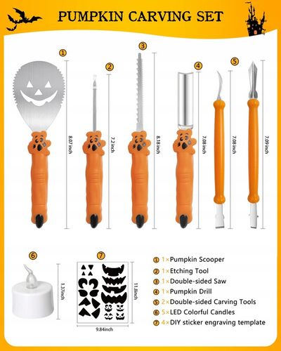 OSTRY ZESTAW DO RZEŹBIENIA DYNI HALLOWEEN na Arena.pl