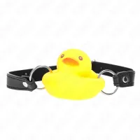kink gag duck shape - regulowany pas, silikonowy, żołty