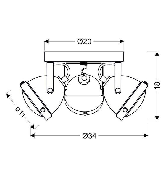 Frodo plafon 3x40W GU10 rdzawy zdjęcie 3