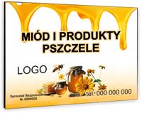 TABLICZKA REKLAMOWA szyld z dibondu nadruk 40x30 miód produkty pszczele