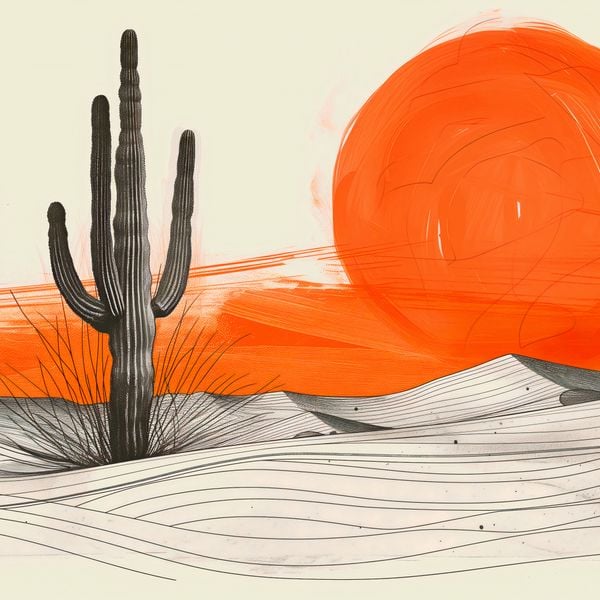 Plakat 40x40cm Kaktus Saguaro zdjęcie 1