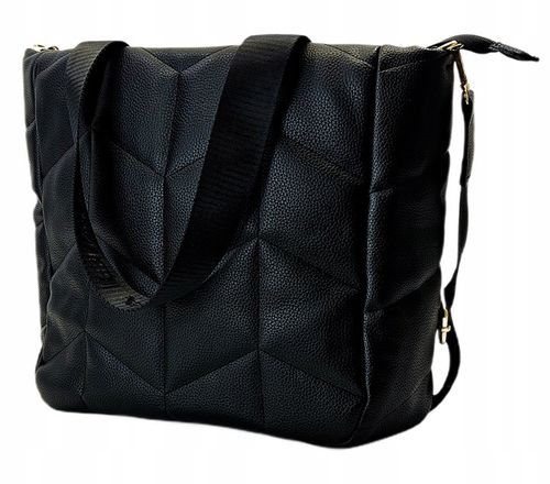 LAURA BIAGGI TORBA TOREBKA SHOPPERKA A4 NA RAMIĘ CZARNA POŁYSK na Arena.pl