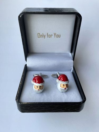 Markowe spinki do mankietów Exciting Czarna Koniczyna Koniczynka z Onyxem na Arena.pl