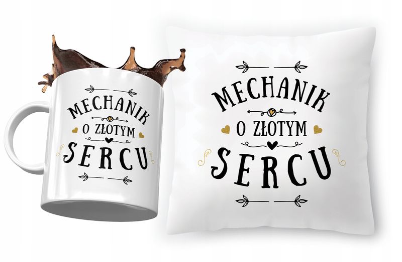 Dla Mechanika Zestaw Poduszka + Kubek Na Prezent Z Nadrukiem Ze Zdjęciem zdjęcie 1