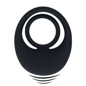 Vibrating Liquid Silicone Cock And Ball Ring - Black