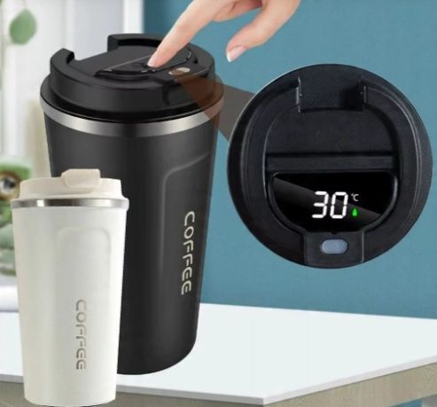 KUBEK TERMICZNY TERMOS 510 ML NA KAWĘ HERBATĘ WYŚWIETLACZ EKRAN LCD SMART na Arena.pl