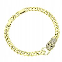 Bransoletka łańcuszkowa wąż z cyrkoniami pozłacana 14K 19,5 cm