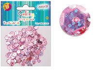 cekiny 12szt  hologramowe j. różowe 8mm 10g | mt-6601