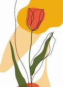 Plakat 13x18cm Przerysowany Tulipan