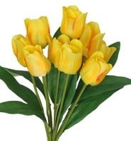 TULIPANY BUKIET TULIPANÓW SZTUCZNE KWIATY GUMOWE 43CM 9GAŁ