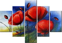 70 100CM OBRAZ 5 ELEM MAKI POLU DRUK PŁÓTNO