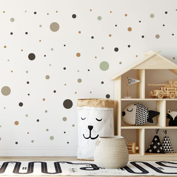 Naklejki Ścienne GROCHY Kropki Styl Boho Dla Dzieci 150 sztuk zdjęcie 1