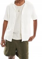 Abercrombie & Fitch - Dzianinowa koszulka polo w kolorze złamanej bieli XL