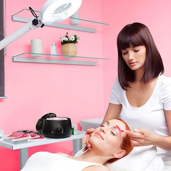 PODGRZEWACZ WOSKU + TWARDY WOSK 400g+100 PATYCZKÓW ZESTAW DO DEPILACJI zdjęcie 2