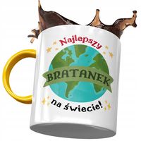 Kubek Żółty Dla Bratanka Syn Brata Prezent Z Nadrukiem Ze Zdjęciem