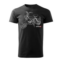 Koszulka motocyklowa z motocyklem na motor Motorynka męska czarna REGULAR L