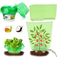 Ochrona na Ślimaki Kołnierz 12 Sztuk 24cm i Woreczki na Rośliny Zestaw PET