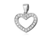 WISIOREK RODOWANY SREBRNY SERCE BIAŁE CYRKONIE