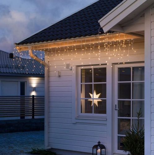 LAMPKI SOPLE ZEWNĘTRZNE 200LED IP44 ŚWIATŁO STAŁE + FLASH - BIAŁE CIEPŁE 8m na Arena.pl