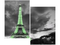 80X70CM LIMONKOWA WIEŻA EIFFLA DUO OBRAZ