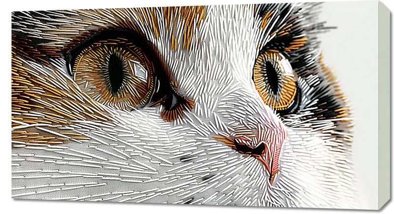 Obraz 90x50cm Nitkowany Kot zdjęcie 1