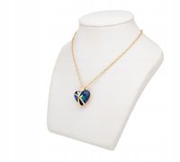 ZŁOTY NASZYJNIK KRYSZTAŁ RÓŻA SERCE ZAWIESZKA Srebro 925 Grawer na Prezent