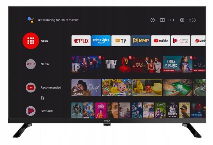 Telewizor SMART TV LED 32" VIVAX 32LE10K Android11 BEZRAMKOWY 5 LAT OCHRONY zdjęcie 4