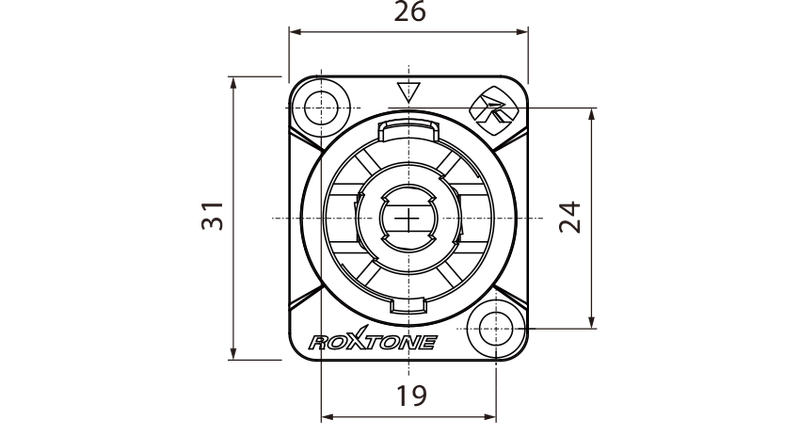 Roxtone gniazdo tablicowe speakon 4-pin IP66 RS4MD-WP-T zdjęcie 2