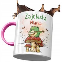 Kubek Różowy Dla Niani Żajebista Niania Prezent Z Nadrukiem Ze Zdjęciem