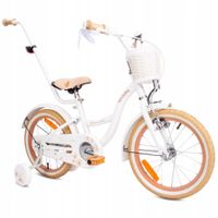 Rower dziecięcy SUN BABY Flower Bike 16 cali dla dziewczynki biało-beżowy