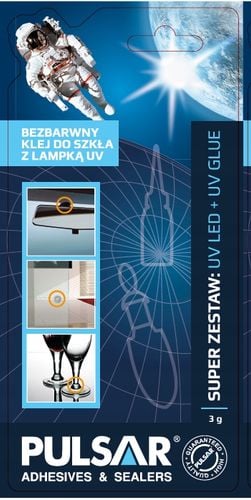 KLEJ UV DO SZKŁA I METALU BEZBARWNY + LAMPKA PULSAR 3 g na Arena.pl