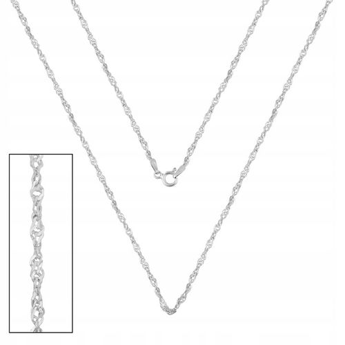 Delikatny Skręcany Łańcuszek Srebrny 925 Naszyjnik Singapur 45 cm x 2 mm na Arena.pl