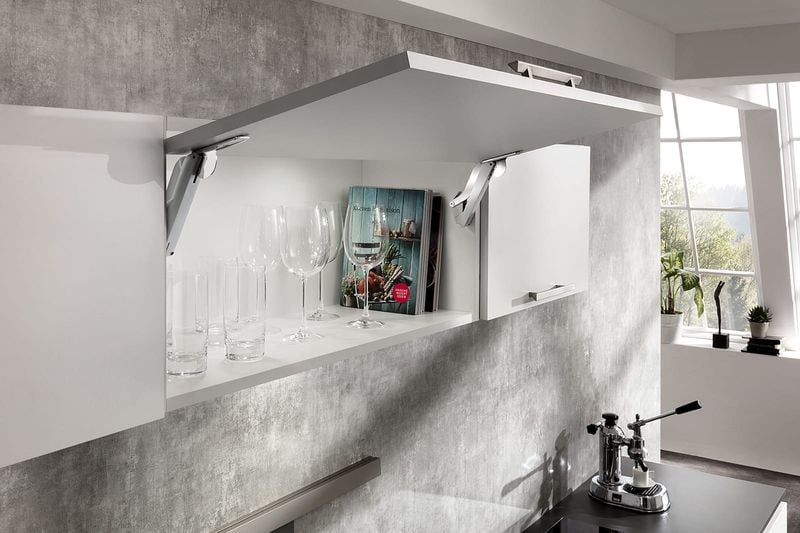 Podnośnik do szafek do klap górny Free Space Push 1.8 C Biały zdjęcie 2