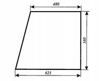 Szyba drzwi górna - góra Massey Ferguson ciągnika MF-255 kabina Sokółka