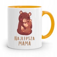 Kubek Żółty Prezent Dla Najlepszej Mamy Mamusi Z Nadrukiem Ze Zdjęciem