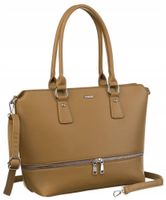 stylowa shopperka damska ze skóry ekologicznej z odpinanym