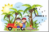 60CM 40CM ZEGAR OBRAZ WYCIECZKA SAFARI DRUK PŁÓTNO RAMA