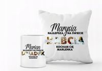Zestaw PODUSZKA i KUBEK personalizowany PREZENT DLA BABCI TWÓJ TEKST