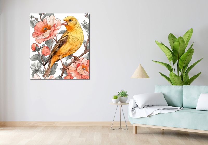 Obraz 90x100cm Wiosenny Śpiewaczek zdjęcie 2