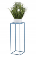 Błękitny metalowy stojący kwietnik na rośliny kwiaty solidny 70 cm loft