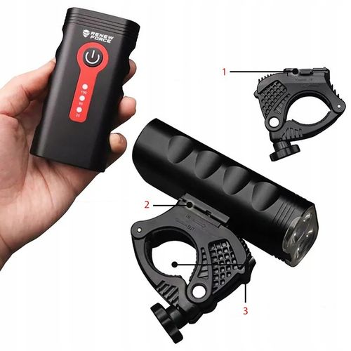 Lampka Rowerowa Światło PRZÓD TYŁ LED na rower kierownicę MOCNA USB 1800lm na Arena.pl