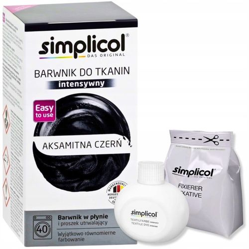 CZARNY BARWNIK DO TKANIN SIMPLICOL DO PRALKI 560G NIEMIECKI na Arena.pl