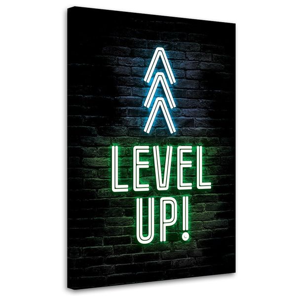 Emaga Obraz na płótnie, Napis Level up gaming - 60x90 zdjęcie 1