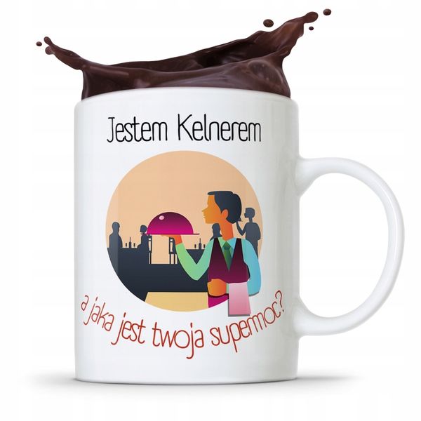 Dla Kelnera Kubek Na Prezent Jestem Kelnerem Z Nadrukiem Ze Zdjęciem zdjęcie 1